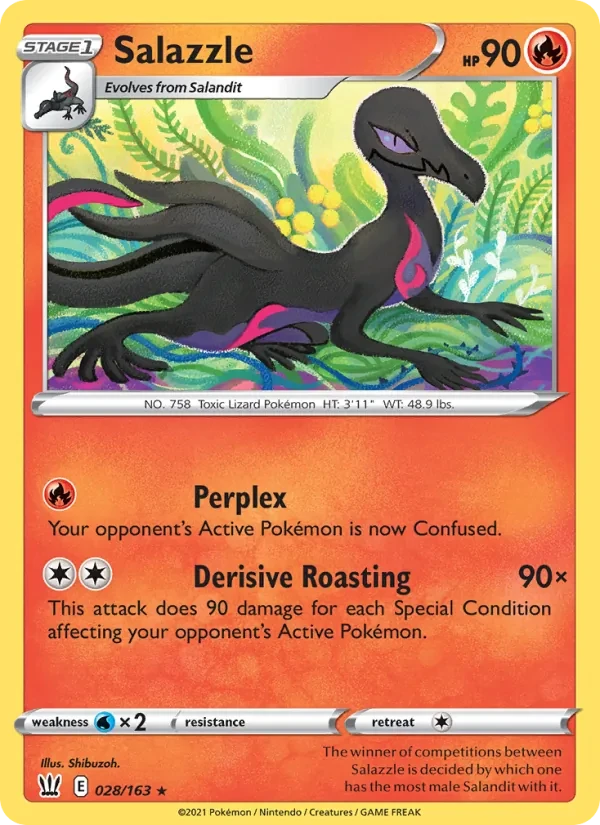 Salazzle 28/163 Battle Styles Pokémon card