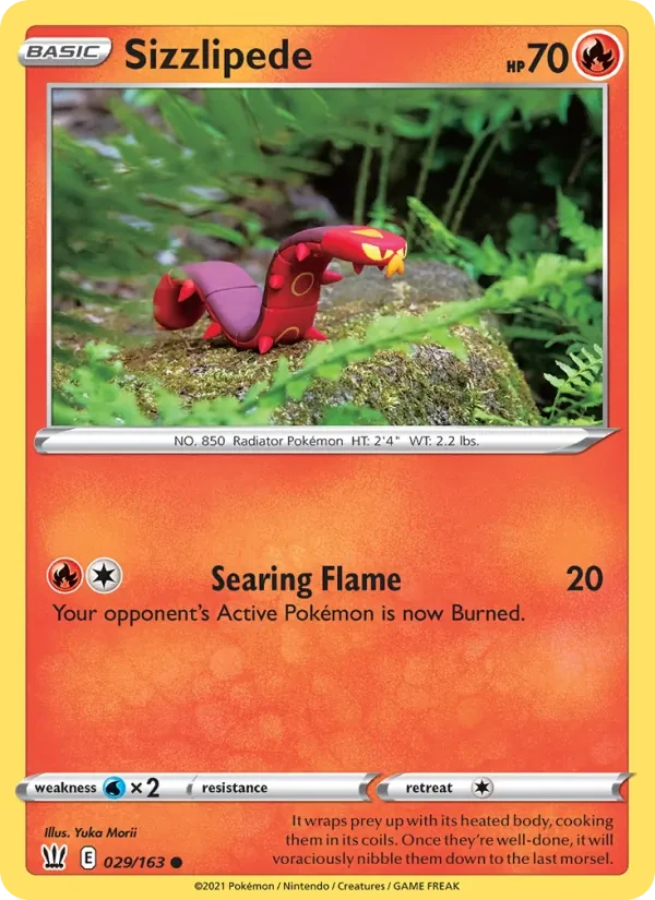 Sizzlipede 29/163 Battle Styles Pokémon card