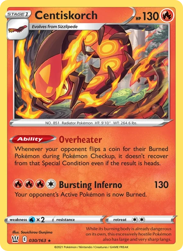 Centiskorch 30/163 Battle Styles Pokémon card
