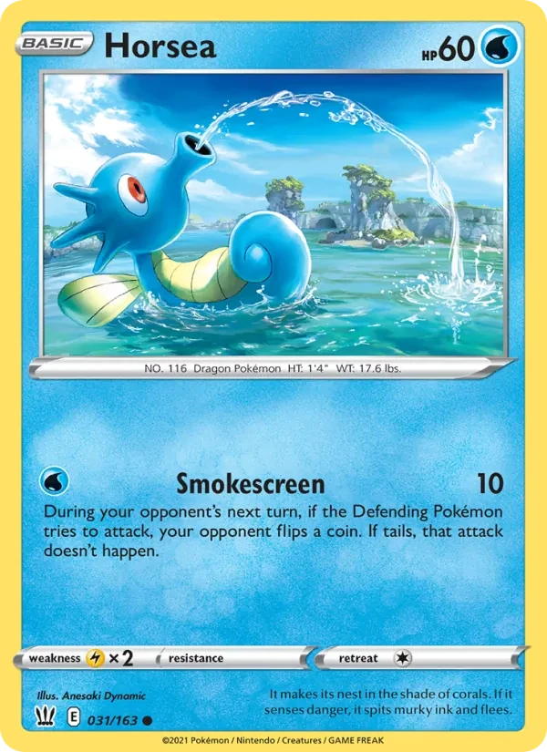 Horsea 31/163 Battle Styles Pokémon card