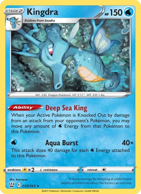Kingdra 33/163 Battle Styles Pokémon card
