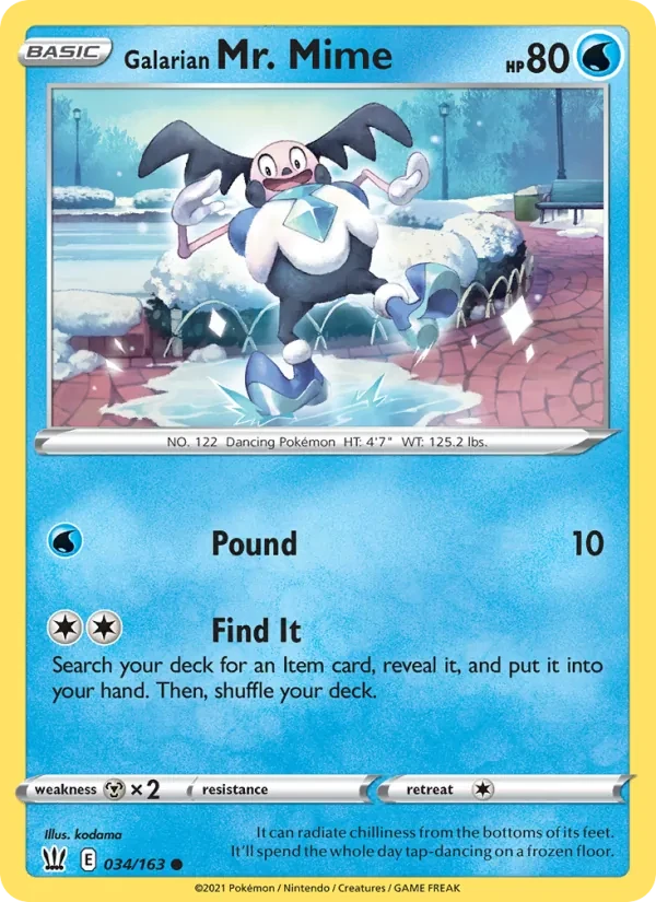 Galarian Mr. Mime 34/163 Battle Styles Pokémon card
