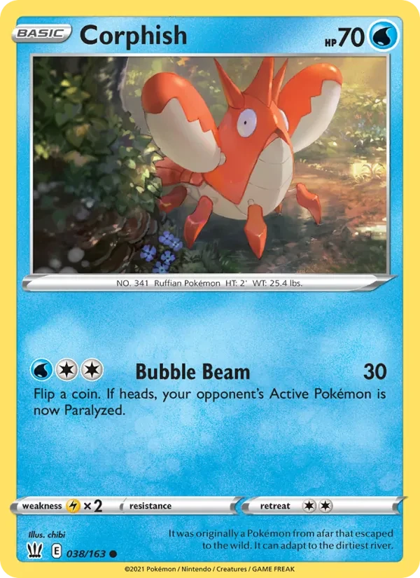 Corphish 38/163 Battle Styles Pokémon card