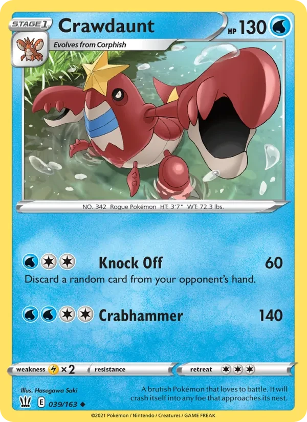 Crawdaunt 39/163 Battle Styles Pokémon card
