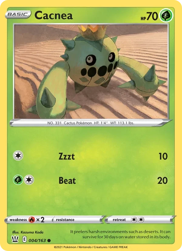 Cacnea 4/163 Battle Styles Pokémon card