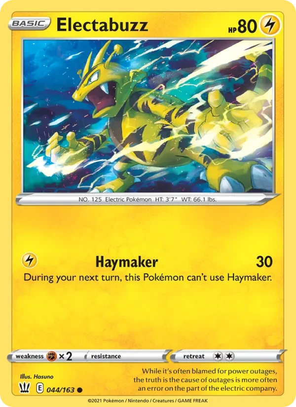 Electabuzz 44/163 Battle Styles Pokémon Karte