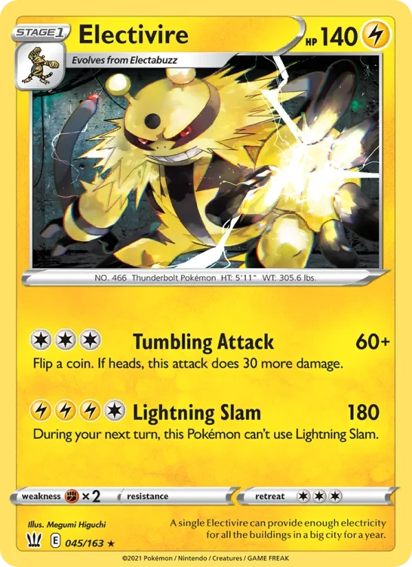 Electivire 45/163 Battle Styles Pokémon card