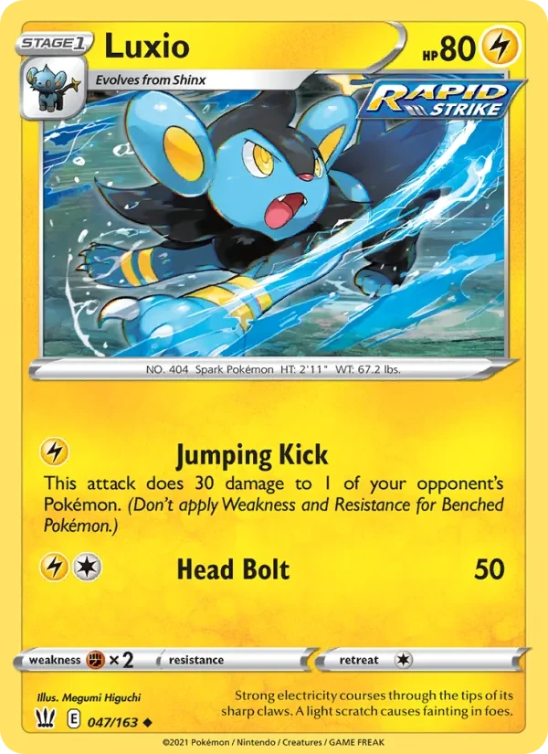 Luxio 47/163 Battle Styles Pokémon card