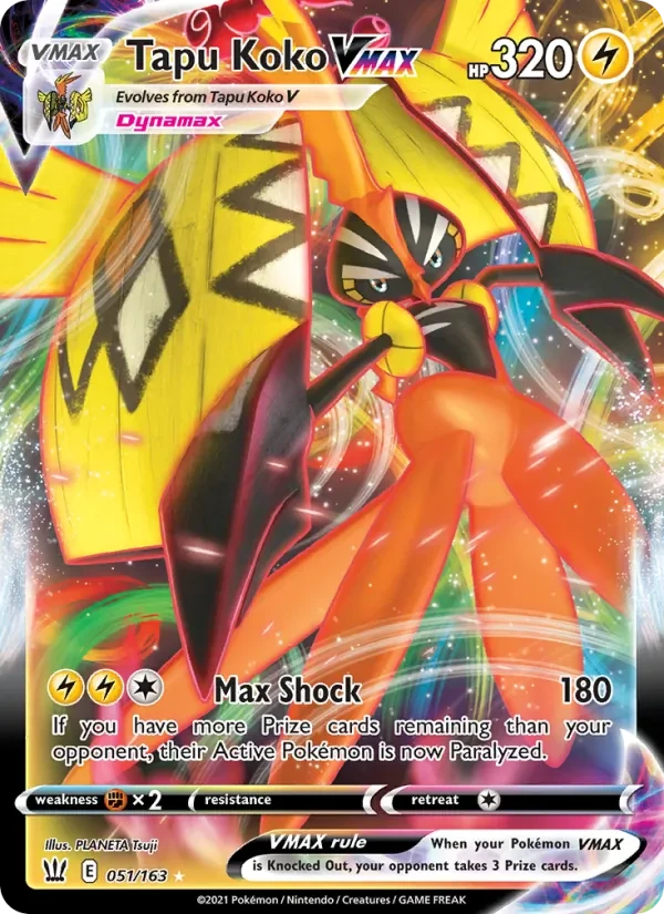 Tapu Koko VMAX 51/163 Battle Styles Pokémon card