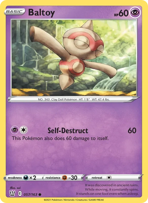 Baltoy 57/163 Battle Styles Pokémon card