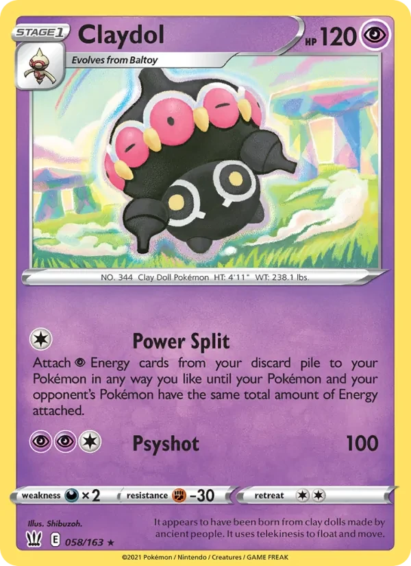 Claydol 58/163 Battle Styles Pokémon card
