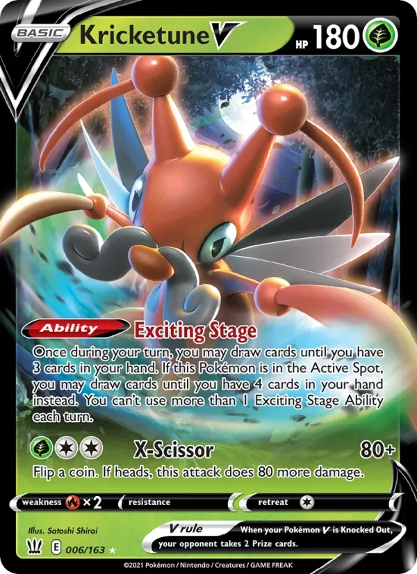 Kricketune V 6/163 Battle Styles Pokémon card