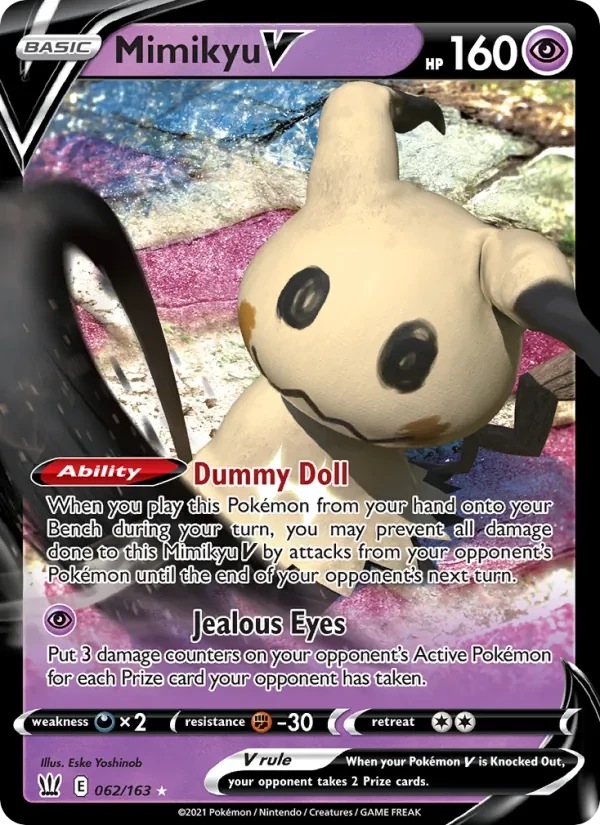 Mimikyu V 62/163 Battle Styles Pokémon card