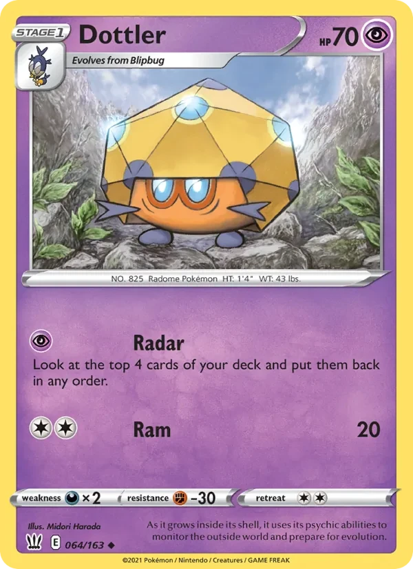 Dottler 64/163 Battle Styles Pokémon card