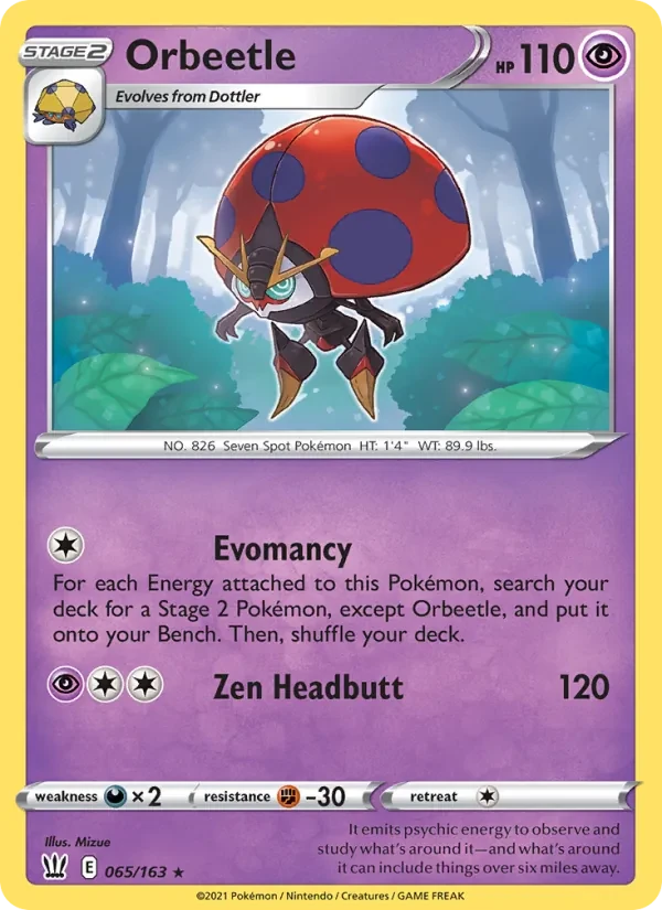 Orbeetle 65/163 Battle Styles Pokémon card
