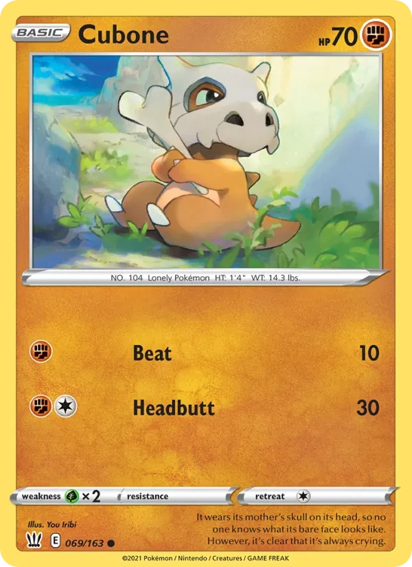 Cubone 69/163 Battle Styles Pokémon Karte
