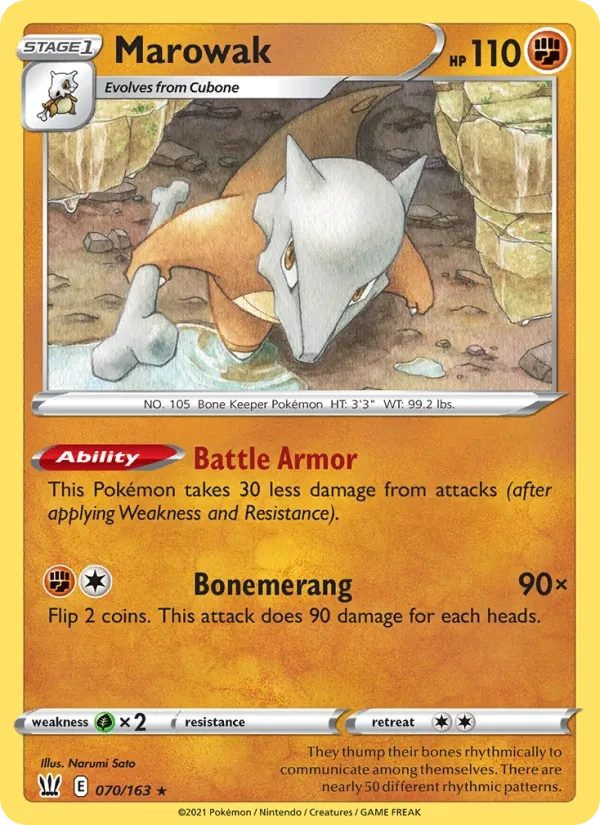 Marowak 70/163 Battle Styles Pokémon card