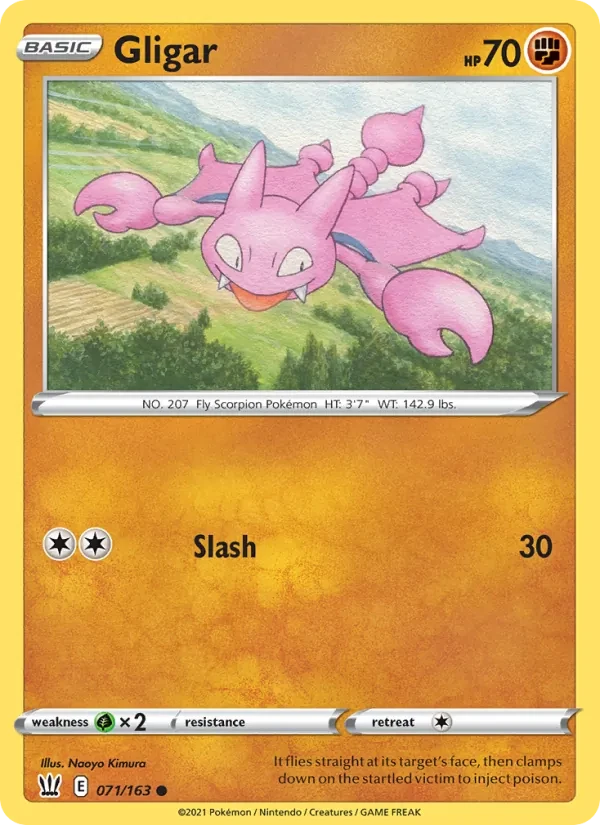 Gligar 71/163 Battle Styles Pokémon card