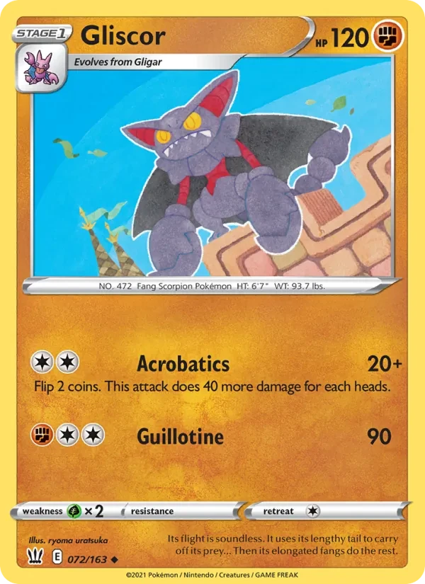 Gliscor 72/163 Battle Styles Pokémon card