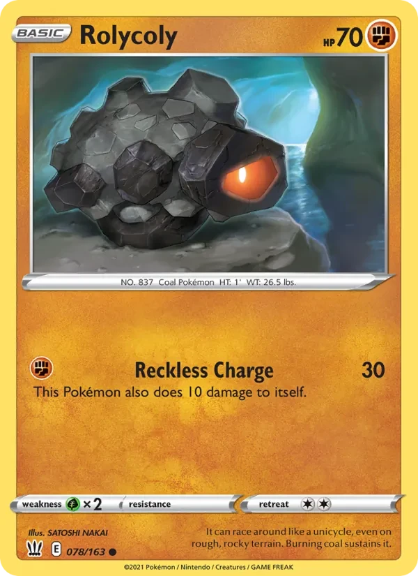 Rolycoly 78/163 Battle Styles Pokémon card