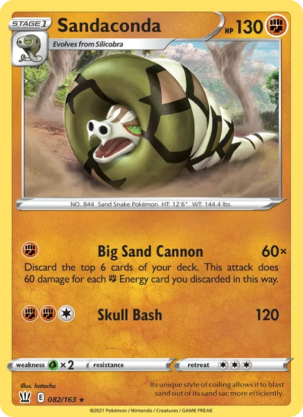 Sandaconda 82/163 Battle Styles Pokémon card
