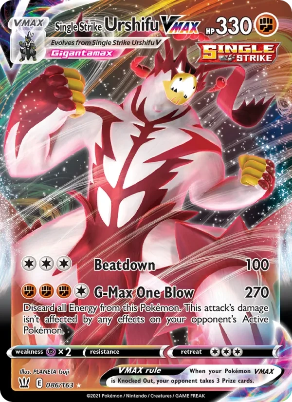 Single Strike Urshifu VMAX 86/163 Battle Styles Pokémon card
