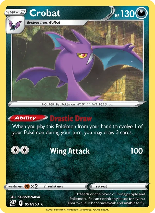 Crobat 91/163 Battle Styles Pokémon card