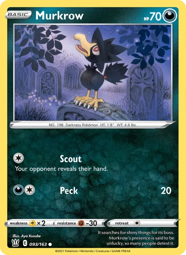 Murkrow 93/163 Battle Styles Pokémon card