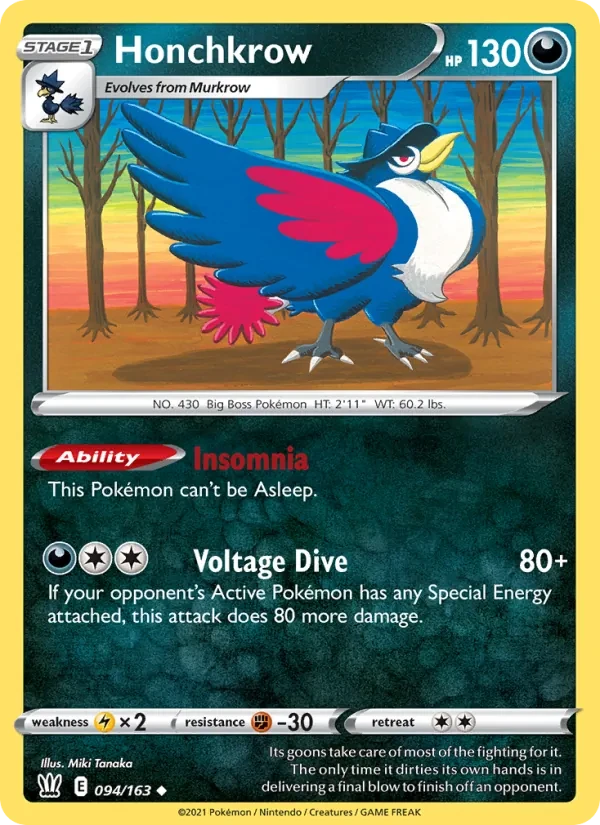 Honchkrow 94/163 Battle Styles Pokémon card