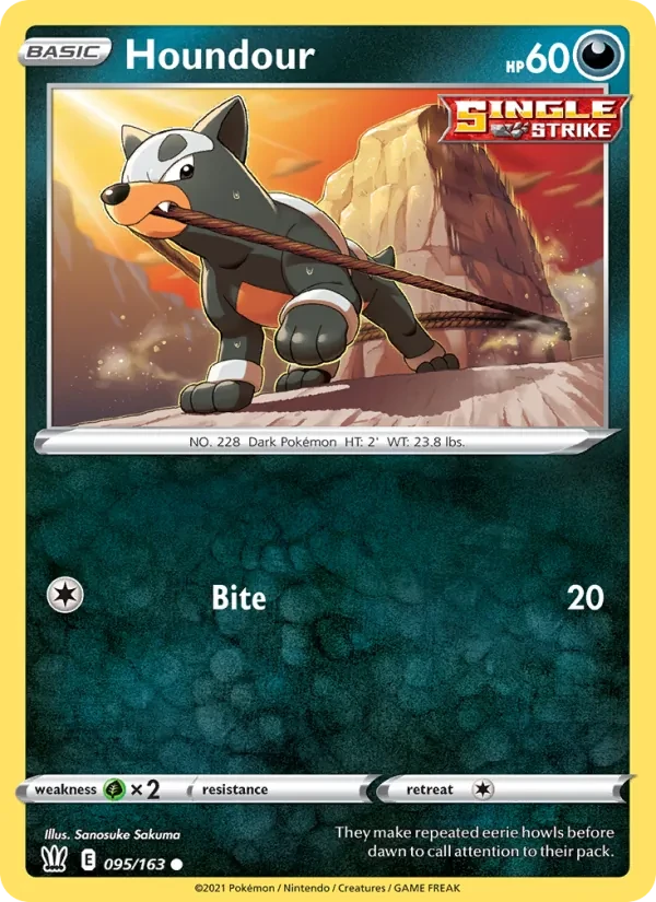 Houndour 95/163 Battle Styles Pokémon card