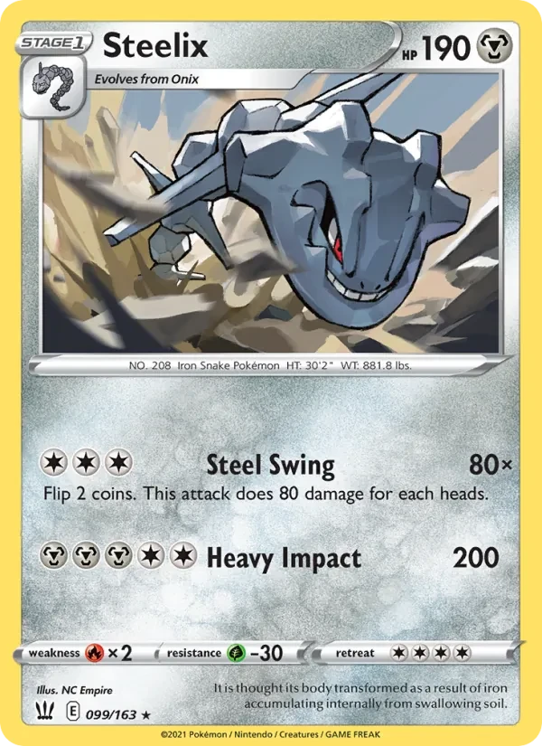 Steelix 99/163 Battle Styles Pokémon card