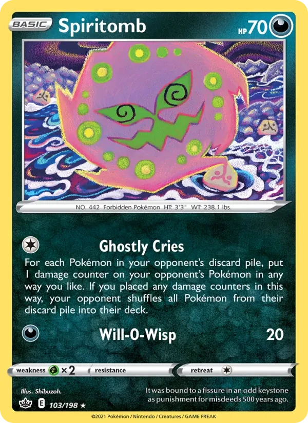Spiritomb 103/198 Chilling Reign Pokémon card