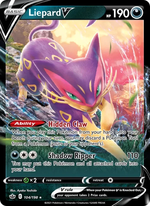 Liepard V 104/198 Chilling Reign Pokémon card