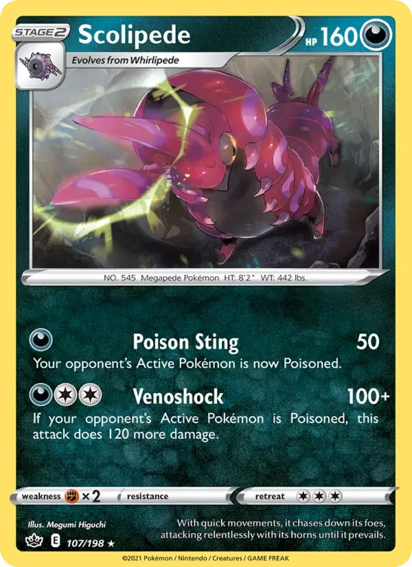 Scolipede 107/198 Chilling Reign Pokémon Karte