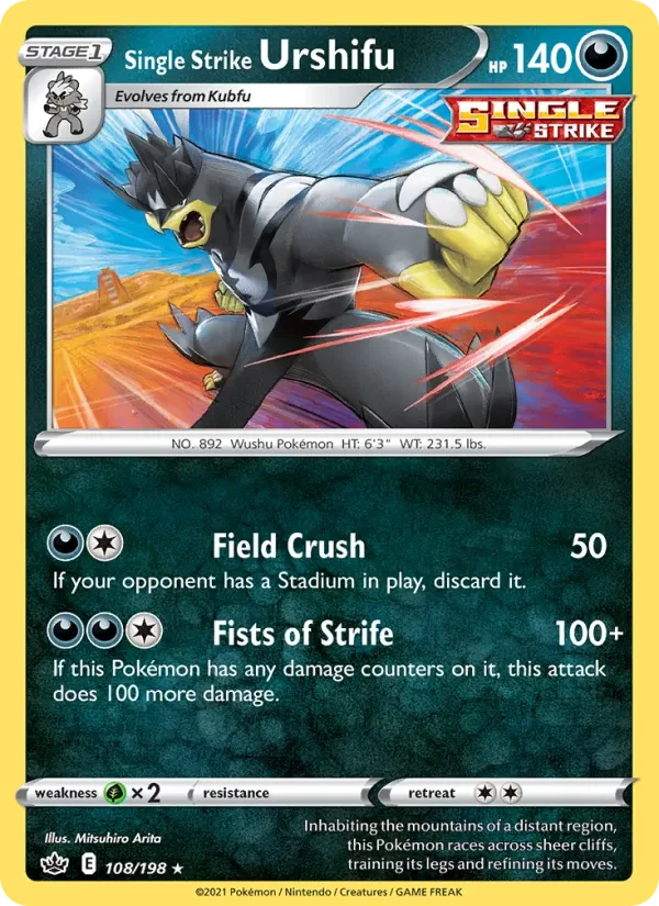 Single Strike Urshifu 108/198 Chilling Reign Pokémon card