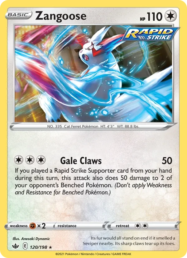 Zangoose 120/198 Chilling Reign Pokémon card