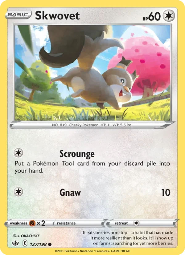 Skwovet 127/198 Chilling Reign Pokémon card