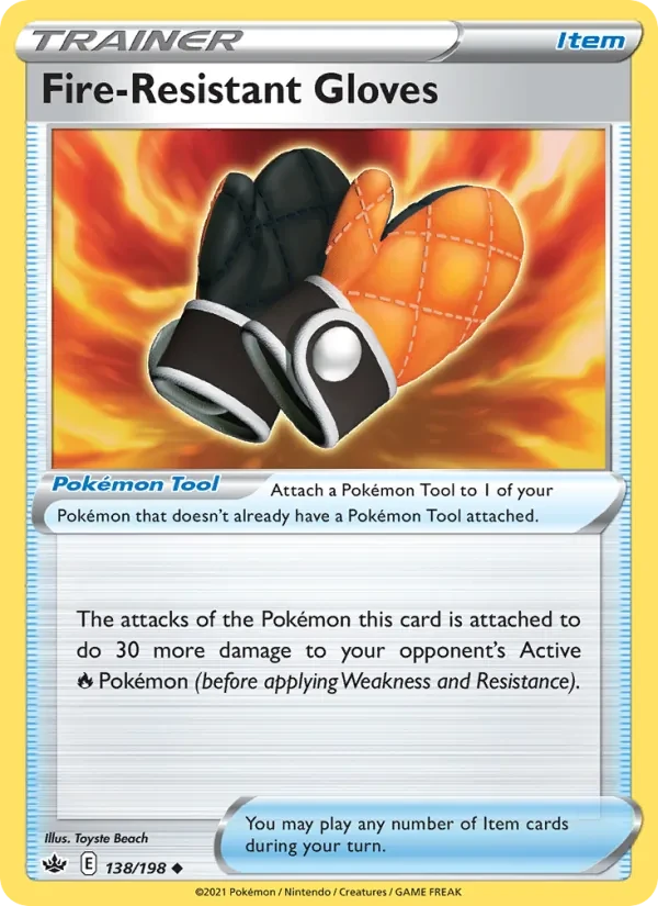 Fire-Resistant Gloves 138/198 Chilling Reign Pokémon Karte
