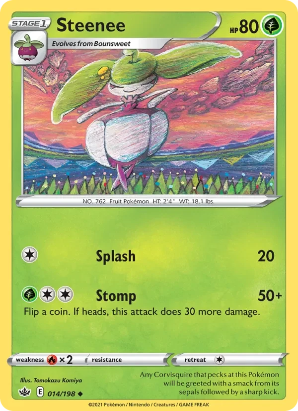 Steenee 14/198 Chilling Reign Pokémon card