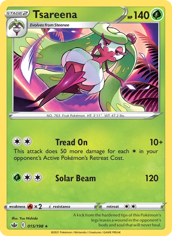 Tsareena 15/198 Chilling Reign Pokémon card