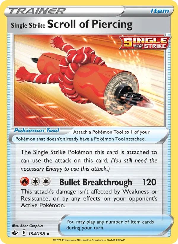 Single Strike Scroll of Piercing 154/198 Chilling Reign Pokémon Karte