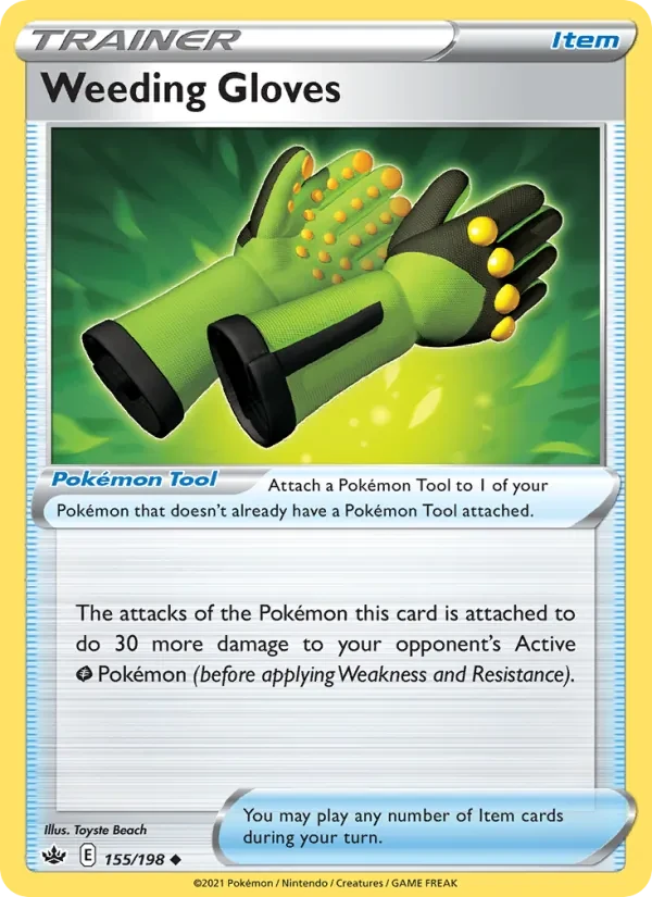 Weeding Gloves 155/198 Chilling Reign Pokémon card