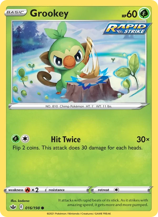 Grookey 16/198 Chilling Reign Pokémon Karte