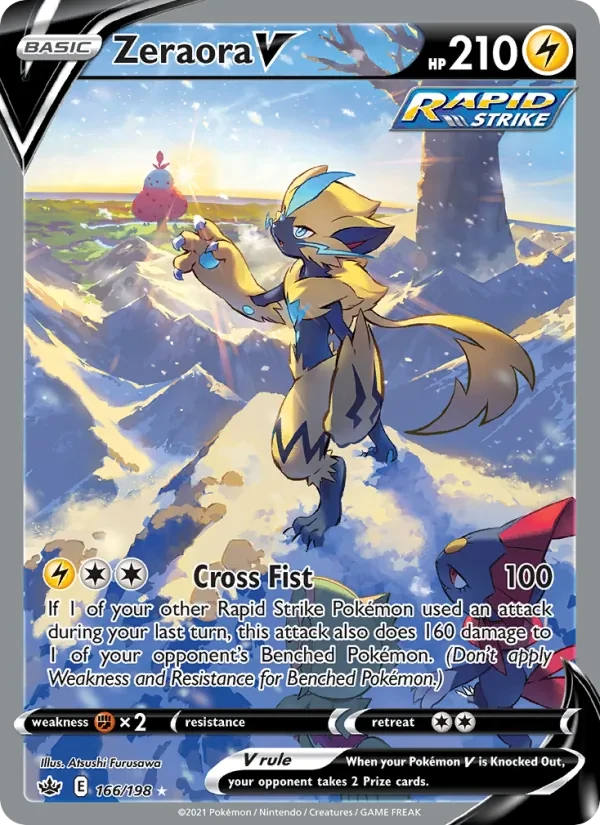 Zeraora V 166/198 Chilling Reign Pokémon card