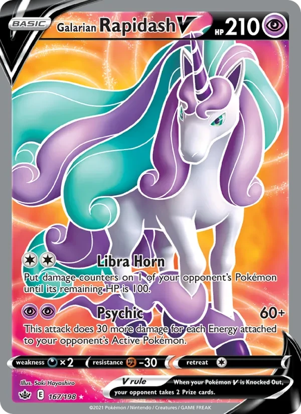 Galarian Rapidash V 167/198 Chilling Reign Pokémon card