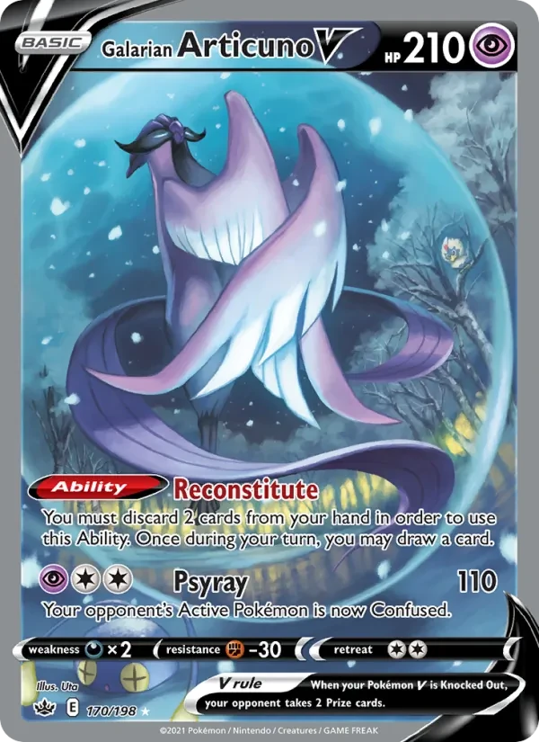 Galarian Articuno V 170/198 Chilling Reign Pokémon Karte