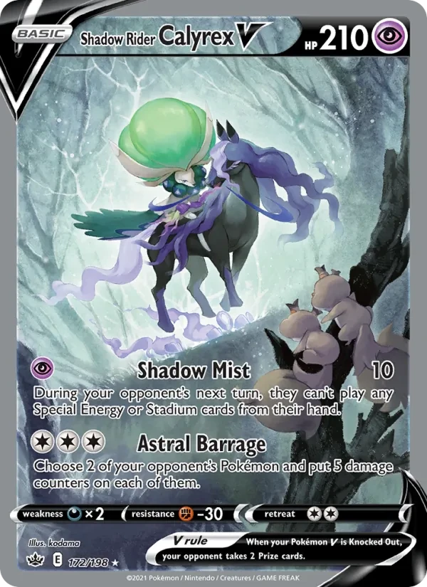Shadow Rider Calyrex V 172/198 Chilling Reign Pokémon card