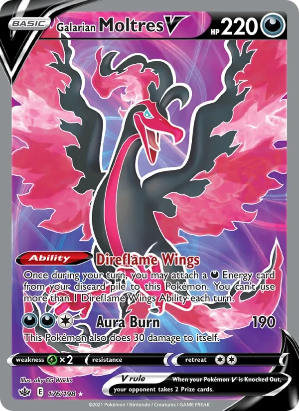 Galarian Moltres V 176/198 Chilling Reign Pokémon card