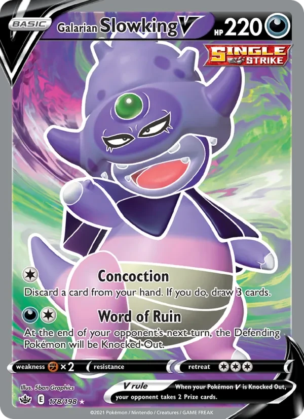 Galarian Slowking V 178/198 Chilling Reign Pokémon Karte