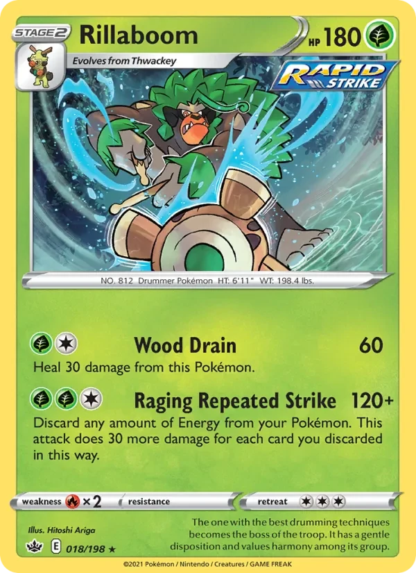 Rillaboom 18/198 Chilling Reign Pokémon card